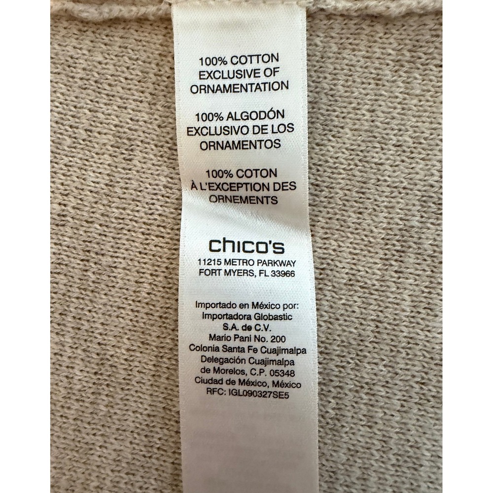 NWOT Chico's Size 1 (M) Scroll Front Cardigan Beads Foil Rope Embroidery Lace - Picture 5 of 8